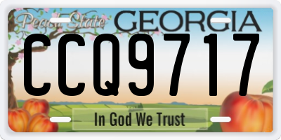 GA license plate CCQ9717