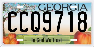 GA license plate CCQ9718