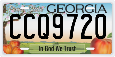 GA license plate CCQ9720