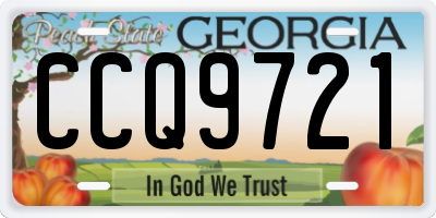 GA license plate CCQ9721