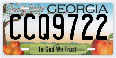 GA license plate CCQ9722