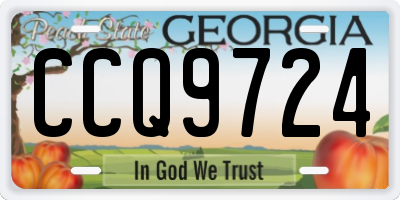 GA license plate CCQ9724