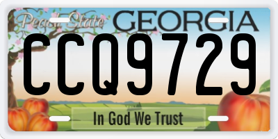 GA license plate CCQ9729