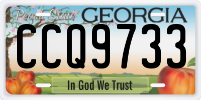 GA license plate CCQ9733