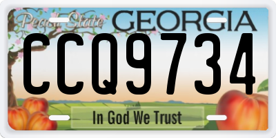 GA license plate CCQ9734