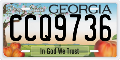 GA license plate CCQ9736