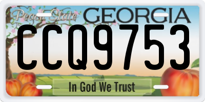 GA license plate CCQ9753