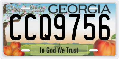GA license plate CCQ9756