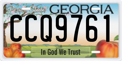 GA license plate CCQ9761