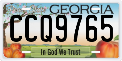 GA license plate CCQ9765
