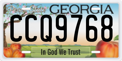 GA license plate CCQ9768