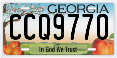 GA license plate CCQ9770