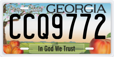 GA license plate CCQ9772