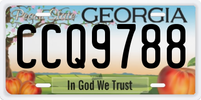 GA license plate CCQ9788