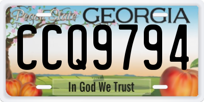 GA license plate CCQ9794