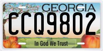 GA license plate CCQ9802