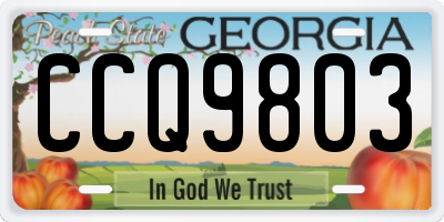 GA license plate CCQ9803