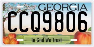 GA license plate CCQ9806