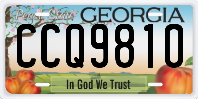 GA license plate CCQ9810
