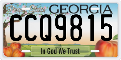 GA license plate CCQ9815