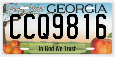 GA license plate CCQ9816
