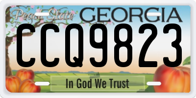 GA license plate CCQ9823