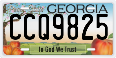 GA license plate CCQ9825