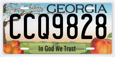GA license plate CCQ9828