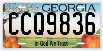 GA license plate CCQ9836