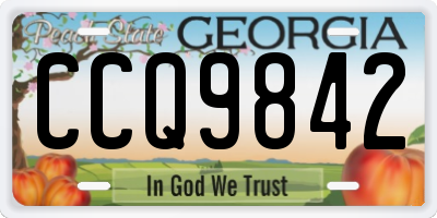 GA license plate CCQ9842