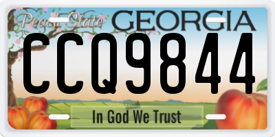 GA license plate CCQ9844