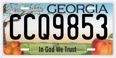 GA license plate CCQ9853