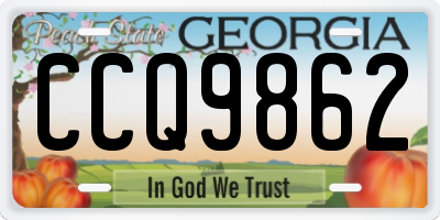 GA license plate CCQ9862