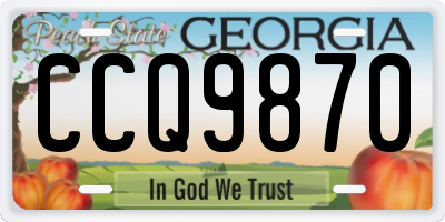GA license plate CCQ9870