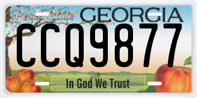 GA license plate CCQ9877