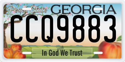 GA license plate CCQ9883