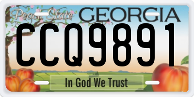 GA license plate CCQ9891