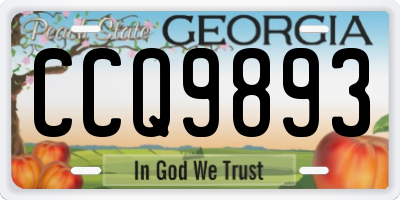 GA license plate CCQ9893