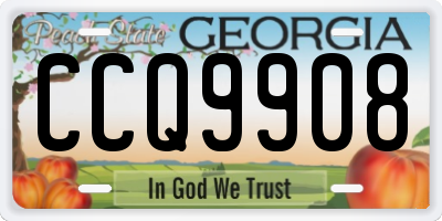 GA license plate CCQ9908