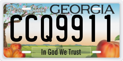 GA license plate CCQ9911