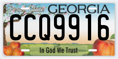 GA license plate CCQ9916