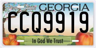 GA license plate CCQ9919