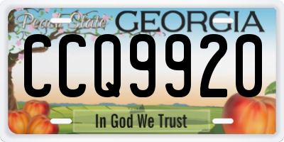 GA license plate CCQ9920