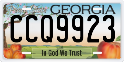 GA license plate CCQ9923