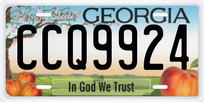 GA license plate CCQ9924