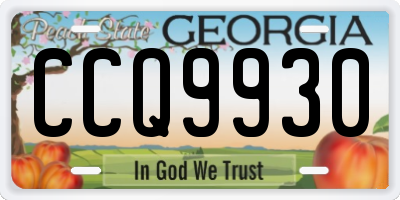 GA license plate CCQ9930