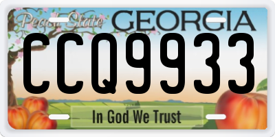 GA license plate CCQ9933