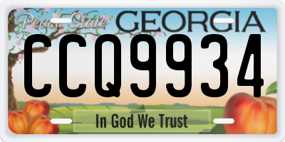 GA license plate CCQ9934