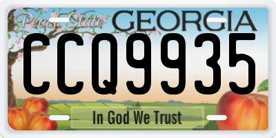 GA license plate CCQ9935