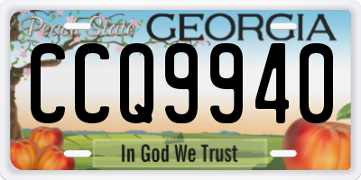 GA license plate CCQ9940